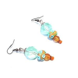 Dangle Orange & Blue earrings JTS12